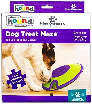 Outward Hound Nina Ottosson Dog Treat Maze Dog Toy, Tap & Flip, 7.5" | Level 2 Intermediate, Tap & Flip Game, Kibble or Treats, Easy Clean, No BPA, Interactive Enrichment, Dogs & Puppies