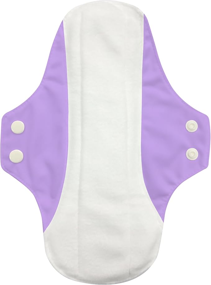 Charlie Banana - Reusable Feminine Pads Super 3 Pack with Pouch | Washable Menstrual Pads for Heavy Absorbency | Lavender