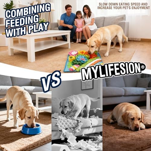 Snuffle Mat for Dogs, Sniff Mat for Cats Puppies Rabbits, 15.4''×15.4''