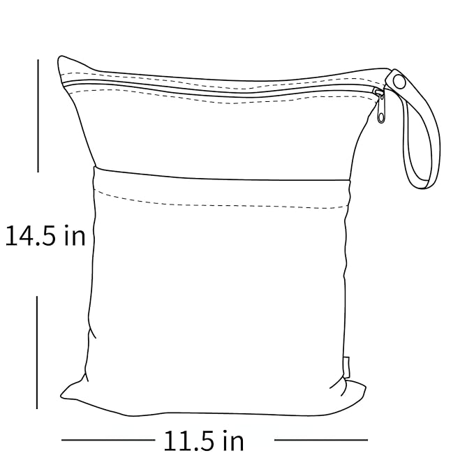 ALVA ALVABABY 3pcs Cloth Diaper Wet Dry Bags Waterproof Reusable with Two Zippered Pockets Travel Beach Pool Daycare Soiled Baby Items Yoga Gym Bag for Swimsuits or Wet Clothes 3L-ZM10