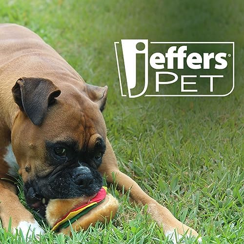 Jeffers Pet Plush Food Themed Dog Toy with Squeaker, 4.5 inch - Hamburger