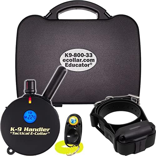 Educator K9-800 K9 Handler E Collar for Dog Training with Remote - 1 Mile Range, Waterproof, 100 Stimulation Levels, Tone or Vibration Mode, Night Light for Small, Medium & Large Dogs (33 Inc)