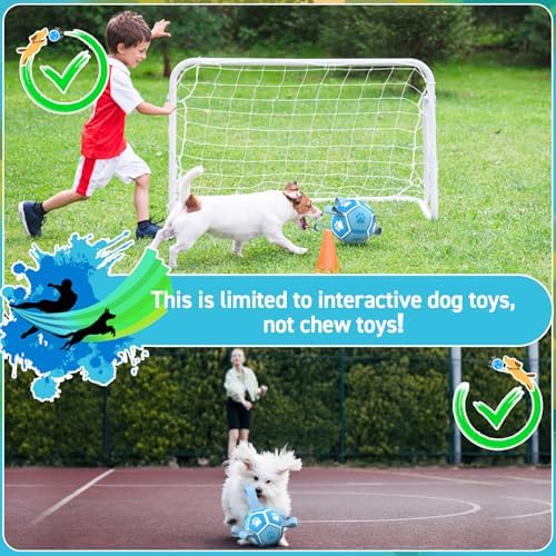 QDAN Small Dog Balls, 5 Inch Dog Soccer Ball with Straps, Outdoor Dog Toys, Pet Training Soccer for Small Medium (5 Inch)
