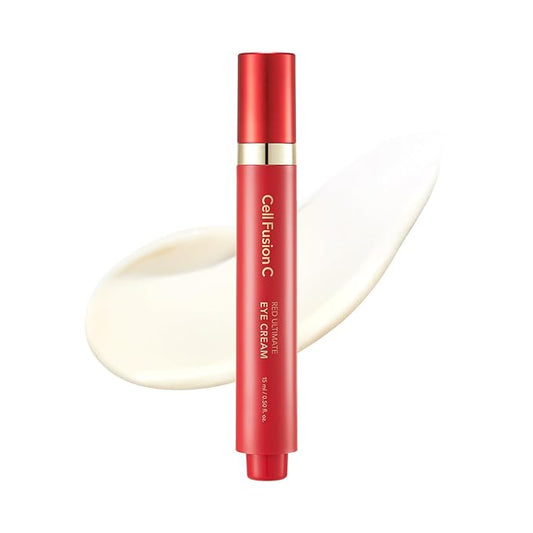 Cell Fusion C Red Ultimate Eye Cream with Retinal, Dual Peptide, Cooling Roll-On for Depuffing & Lifting, Fine Lines and Loss of Firmness, 0.5 fl.oz. / 15ml