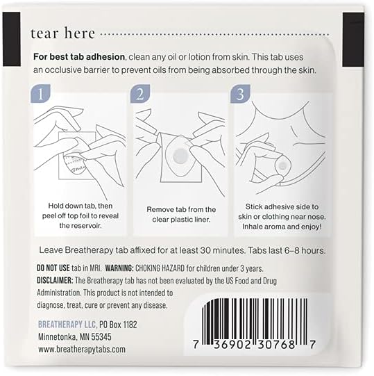 Pure Essential Oil Aromatherapy Inhalation Tabs, 8-Pack (Grounding)