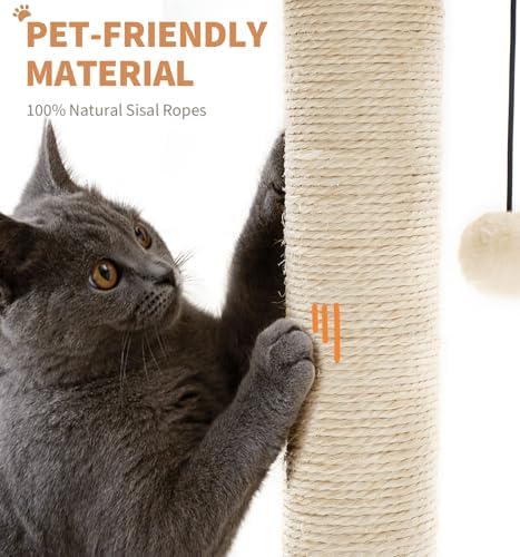Made4Pets Cat Scratching Post for Indoor Cats with Ball Track 23.4"