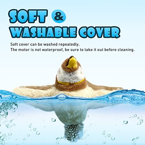 Cat Toys, Flapping Wings Sparrow, No Flying, Chirping Bird Interactive Catnip Toy for Kitten or Small Dogs, Touch Activated, Rechargeable