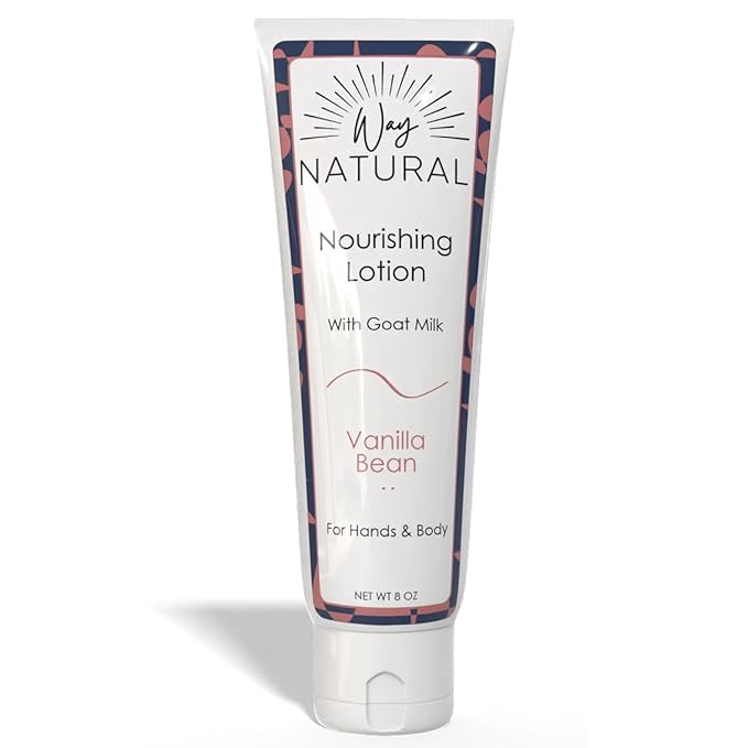 Nourishing Goat Milk Lotion, Vanilla Bean (8oz) - Natural Hand & Body Vanilla Lotion for Dry Skin Relief, USA Made - Goat Milk Hand Cream for Women & Men - w/Shea Butter & Aloe