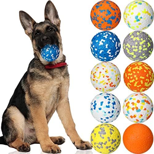 Lenwen 10 Pcs Dog Balls for Aggressive Chewers, 2.5 Inch, Bright Color