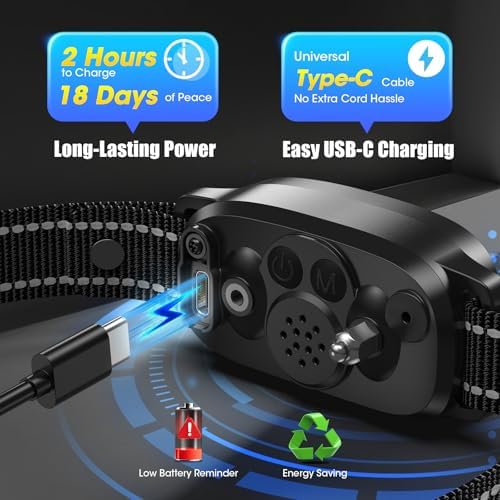 Bark Collar for Small Medium Large Dogs with 5 Training Modes, Black | AI Bark Recognition, Effective Anti Barking Device with 5 Sensitivity Levels, Rechargeable IP67 Waterproof Anti Bark Collar