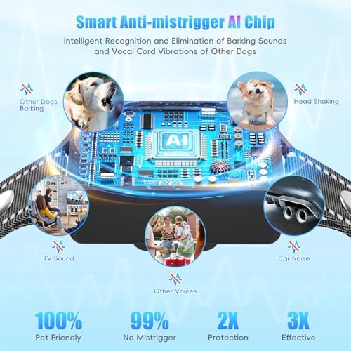 2 Pack Dog Bark Collar, 2025 Bark Collar for Large Medium Small Dogs 5-130 lbs - Smart Rechargeable Anti-Barking Training Collar with 10 Adjustable Sensitivity-Bark Collars with Beep Vibratio (2 Pack)