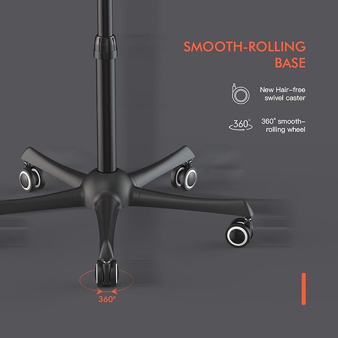 TASALON Ionic Hooded Hair Dryer. 1875W Height Adjustable Hooded Dryer with 3 Temprature Settings. Professional Hair Dryer for Salon, Hairestylist and Home. Orange