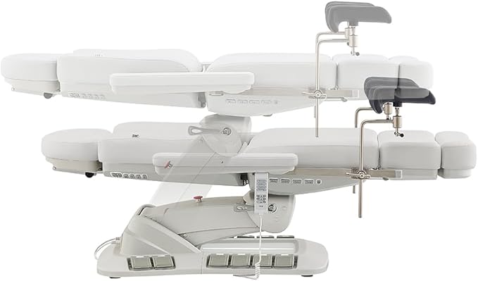 Dir Medical Spa Chair 4-Motor Electric Medical Examination Room Table with Stirrups Spa Beauty Bed Esthetician Chair Facial Bed with Position Memory Function Geneva
