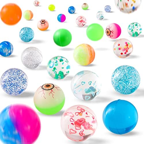 Cindeer 24 Pack 1.25 Inch Cat Bouncy Balls Interactive Cat Ball