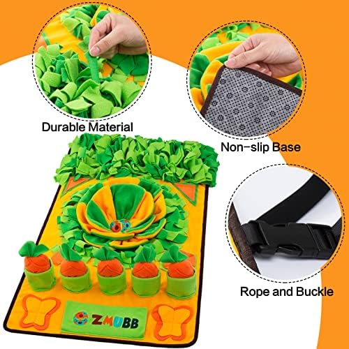 Pet Snuffle Mat for Dogs Sniff Mat Nosework Feeding Mat Slow Feeder Interactive Dog Puzzle Toys for Training and Stress Relief Encourages Natural Foraging Skills (31''x19'')
