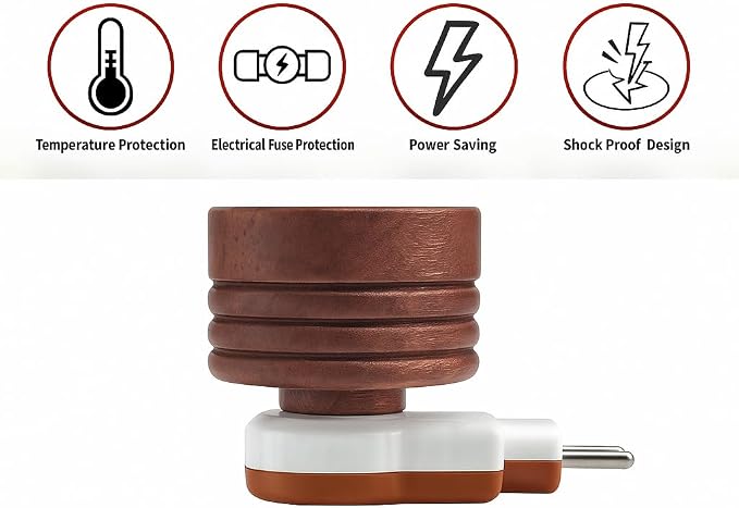 Electric Wooden Camphor Burner & Essential Oil Diffuser | Kapoor Dani for Pooja, Havan, Meditation | Fragrance Diffuser & Kappor Stand for Home & Office Use (Wooden)