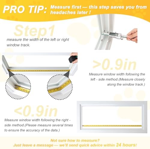 Petoasis Pet Door for Window 23"-38" Wide,Windows Pet Door for Cats and Small Dogs,7.87" W×10.62" H,No Drilling Installation (Standard Height, M: Fit 28"-32" Width)