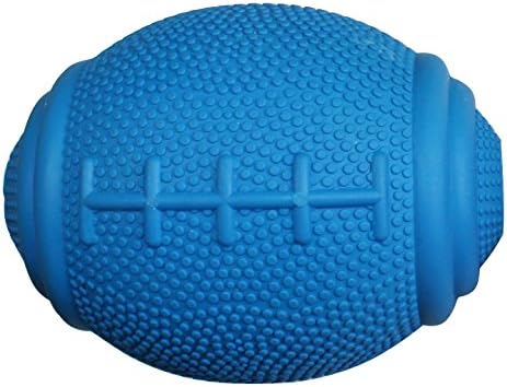 Tricky Treat Rugby Ball: Dog Treat Dispenser - Awesome Anxiety Reliever and Boredom Breaker, Fun Fetch and Basic Puppy Training Toy (Large, Blue)
