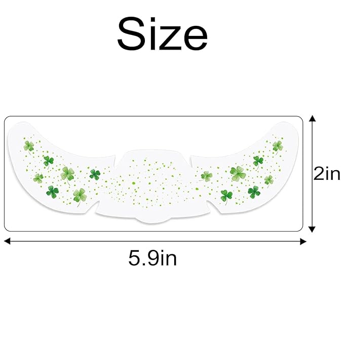 St. Patrick's Day Temporary Tattoos - Glitter Green Lucky Clover Freckle Tattoos, Shamrock Face & Body Decals for Irish Party, Festival Makeup, Kids & Adults (6 Sheets, Waterproof)