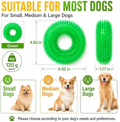 Squeaky Dog Toys for Aggressive Chewers, Floating Donut Ring for Large Dogs