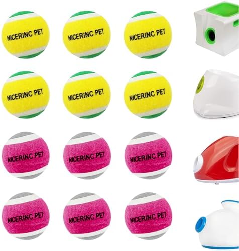 HOCTRAKA, NICERINC PET X-Small Dog Tennis Balls Dog Toys Ball 1.5" Pack of 12, Fit Ball Launchers