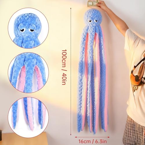 40 Inches Large Octopus Interactive Squeaky Dog Chew Toys