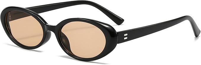 Breaksun Retro Oval Sunglasses for Women Men Fashion Small Oval Sunglasses 90s Vintage Shades