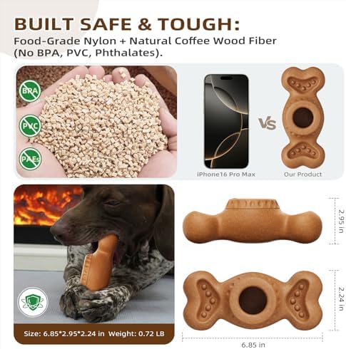 Sedioso Though Dog Toys for Aggressive Chewers, Frozen Dog Toy to Keep Them Busy, Indestructible Dog Toy for Large Medium Small Breed, Chew Toys for Dogs Reduces Anxiety & Solve Boredom
