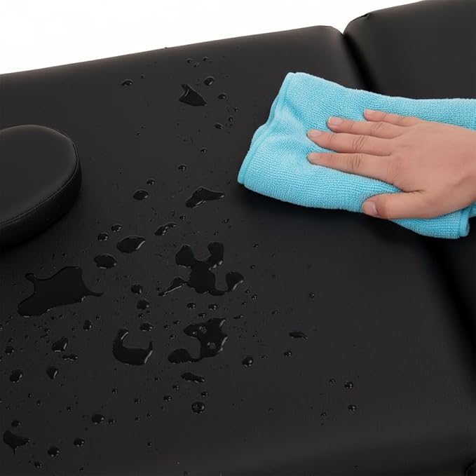 Artechworks Massage Table Massage Bed Portable Lash Bed for Eyelash Extensions Beauty Tattoo Table Adjustable for Spa Salon,Lightweight (Black, 2 Folding No Bag)