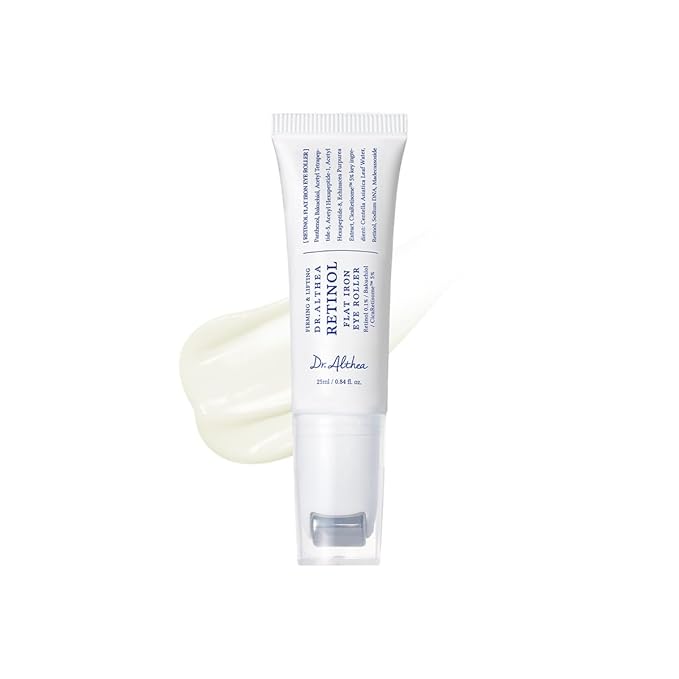 Dr.Althea Retinol Flat Iron Eye Roller | Face Lift Serum with Gua Sha Roller | Antiaging Care with Madecassoside & Centella & Hyaluronic Acid | Vegan Korean Skincare, 0.84 fl oz