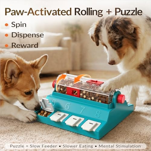 KADTC 2-Level Dog Puzzle Toy Rotating Treat Dispenser for Medium/Large Dogs | XL. 5-cup capacity. Longer meals. Adjustable food flow. Burn energy. Beat boredom. Build brainpower. Meals become enrichment.