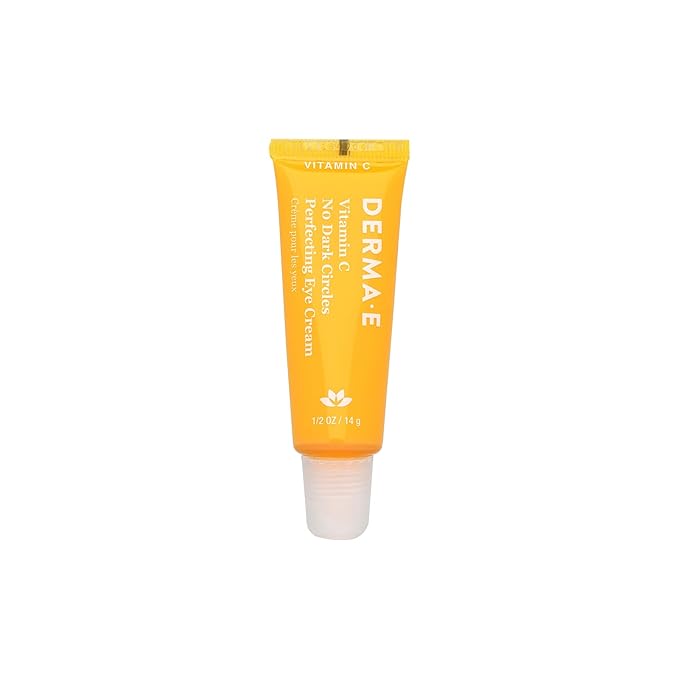 Derma E Vitamin C No Dark Circles Perfecting Eye Cream, 0.5 Oz, Color Correcting Vitamin C Eye Cream with Turmeric and Caffeine for Fine Lines and Undereye Puffiness