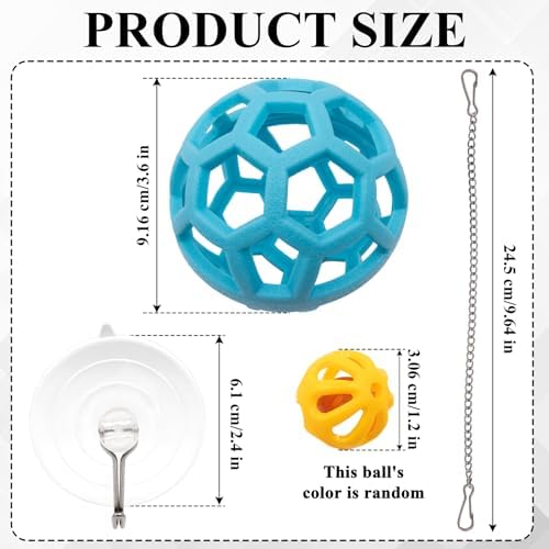 Bearded Dragon Enrichment Toys Feed Toys Bells Interactive Feeder and Exercise Ball for Lizards, Geckos & Small Reptiles Habitat Terrarium Tank