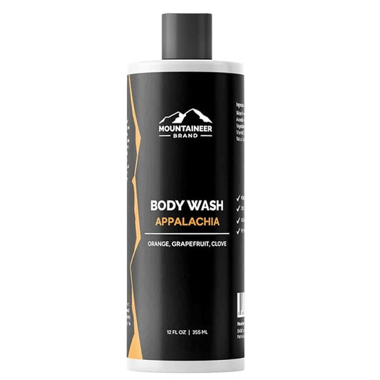 Mountaineer Brand Body Wash for Men | 100% Natural Body Shampoo | Thick Cleaning Softening Hydrate Lather for Hair and Skin |12oz (Appalachia)