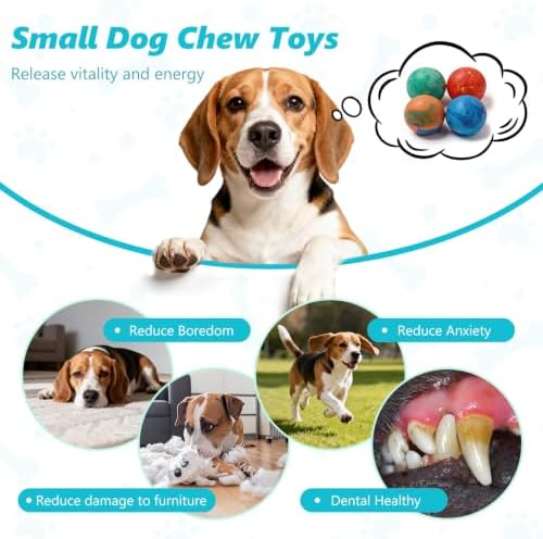 Squeaky Dog Balls, 4 Pack Soft Latex Small Dog Toys for Small Mideium Breeds, 2.5" Interactive Bouncy Fetch & Chew Toys for Puppy Training and Playing