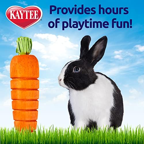 Kaytee Bunny Flip-N-Toss Rabbit Toy Carrot for Rabbits, Guinea Pigs