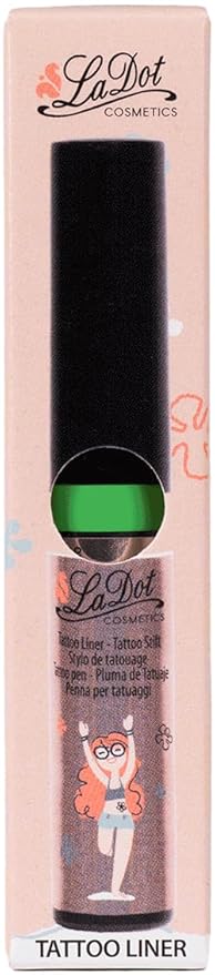 LaDot Temporary Tattoo Liner Pen – Fine Tip Waterproof Body Art Marker for Drawing Custom Skin Designs – Ideal for Temporary Tattoos, Festivals, Parties & More (Green)