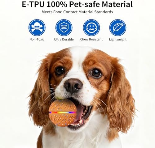 Smart Interactive Dog Toy Ball - Automatic Moving Bouncing Rolling Ball with 3 Modes & RGB Lights, Durable E-TPU Motion Activated Dog Toys for Small Medium Dogs, Keep Busy & Boredom Relief (Orange)