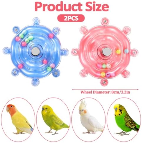 2 Pcs Bird Toys for Parakeets Budgie Toys Parrot Wheel Toy
