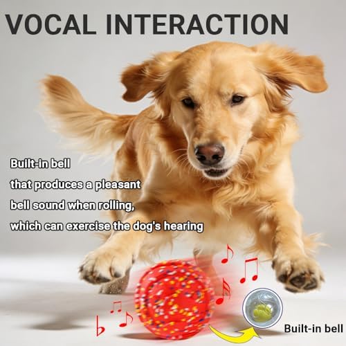 Mankoda Durable Dog Toy Ball, 5" Big Ball for Aggressive Chewers - Red