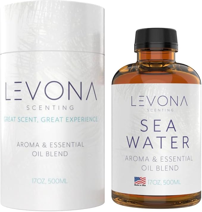 Levona Scent Essential Oil for Diffuser: Home Luxury Scents Fragrance Oil - Aroma Oil for Humidifiers - Hotel & Office Diffuser Oils - Essential Oils for Diffusers for Home - 500 Ml Sea Water