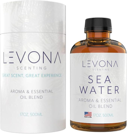 Levona Scent Essential Oil for Diffuser: Home Luxury Scents Fragrance Oil - Aroma Oil for Humidifiers - Hotel & Office Diffuser Oils - Essential Oils for Diffusers for Home - 500 Ml Sea Water