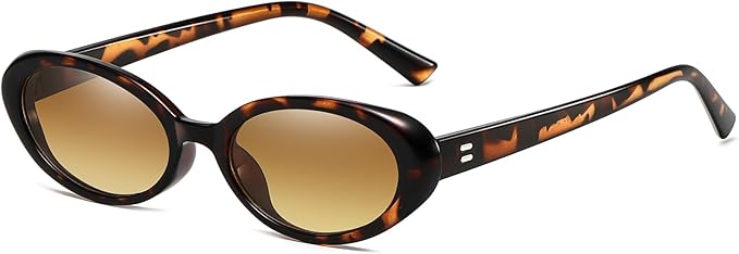 Breaksun Retro Oval Sunglasses for Women Men Fashion Small Oval Sunglasses 90s Vintage Shades
