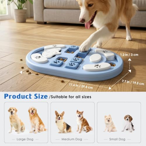 Dog Puzzle Toy, Interactive Treat Dispensing Toys, Grey