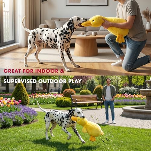 PetLou Colossal Durable Squeak 15-inch Promo Platypus Dog Toys -Durable Fabric -Tough and Reliable for Aggressive Chewers