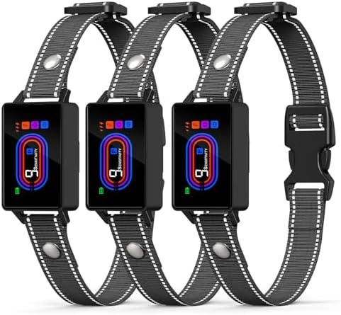 3 Pack Dog Bark Collar, 2025 Bark Collar for Large Medium Small Dogs 5-130 lbs - Smart Rechargeable Anti-Barking Training Collar with 10 Adjustable Sensitivity-Bark Collars with Beep Vibratio (3 Pack)