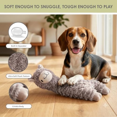 NANDOG My BFF Lulu Alpaca Dog Toy Signature Collection Soft Plush & Crinkle