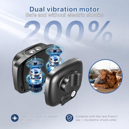 Dog Bark Collar 2 Pack，Smart Anti Barking Collar for Large Medium Small Dogs 9-143lbs,with 6 Sensitivity Levels and 3 Modes Beep Vibration, IP67 Waterproof，Humane Bark Training Collar