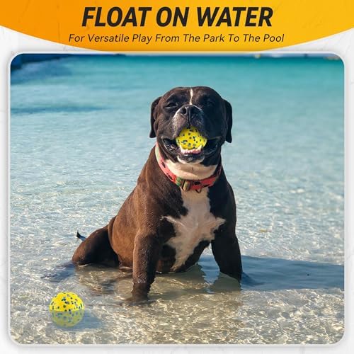 FUSOTO 4Pcs Dog Balls, Tennis Balls for Dog, Yellow