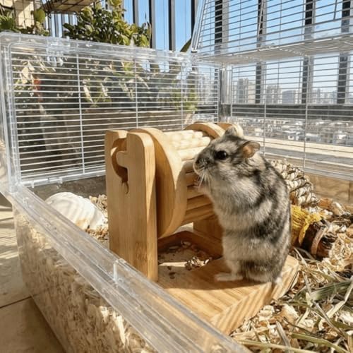 Hamster Enrichment Toys,Wooden Rat Toys for Pet Rats & Mice,Interactive Foraging Puzzle Feeder for Syrian, Dwarf - Small Animal Treat Dispenser